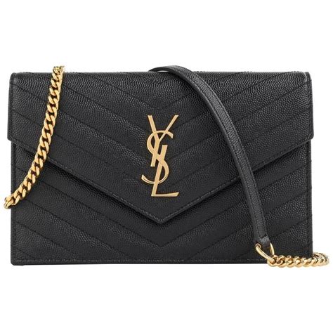 ysl monogram chain wallet black black|ysl monogram wallet price.